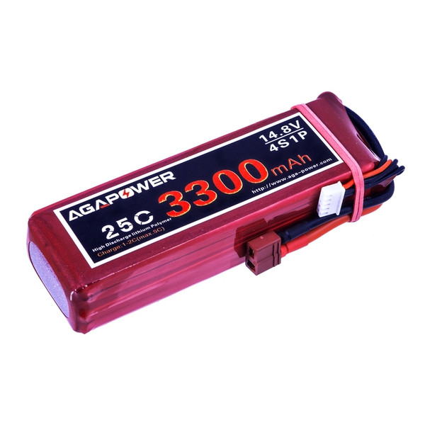 Акумулятор AGA POWER Li-Po 3300mAh 14.8V 4S 25C Softcase 26x34x134мм T-Plug
